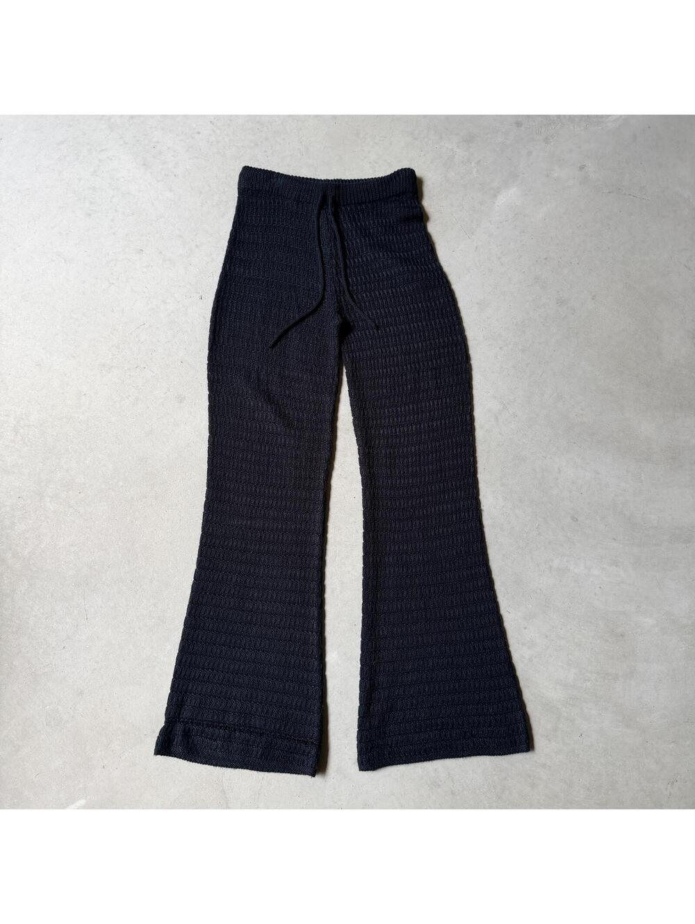 Black Knit Flare Summer Pants | Jolie & Joy by FCT With Love